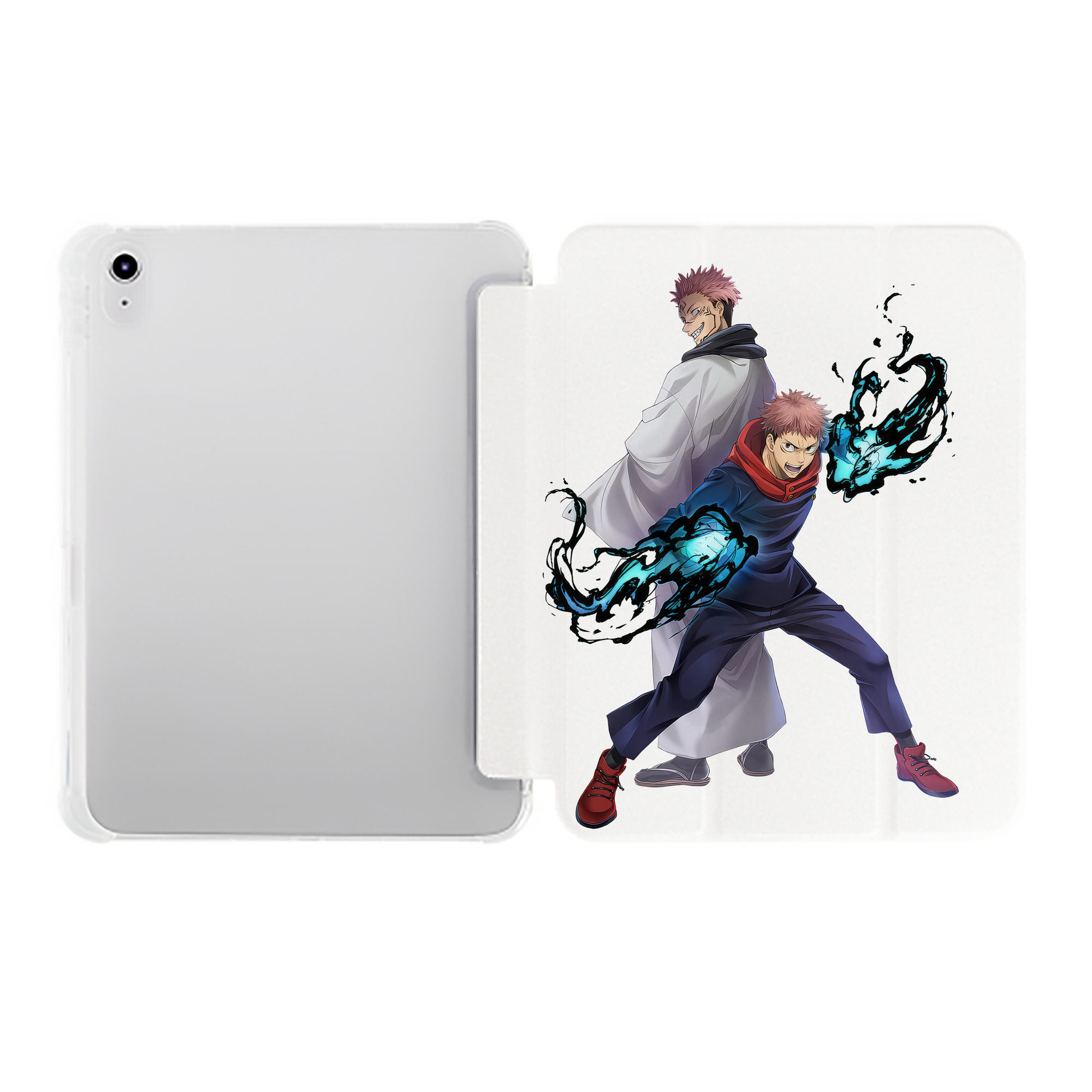 （画像用） 呪術廻戦 Jujutsu Kaisen IPad ケース ペン収納付き 三つ折りスタンド PUレザー×シリコン 対応機種9.5/10.5/10.9インチ